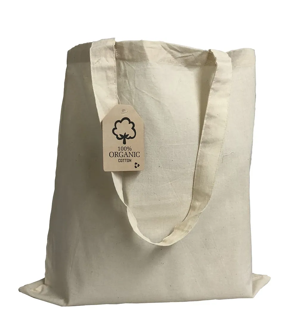 12 ct Organic Cotton Canvas Tote Bags - By Dozen