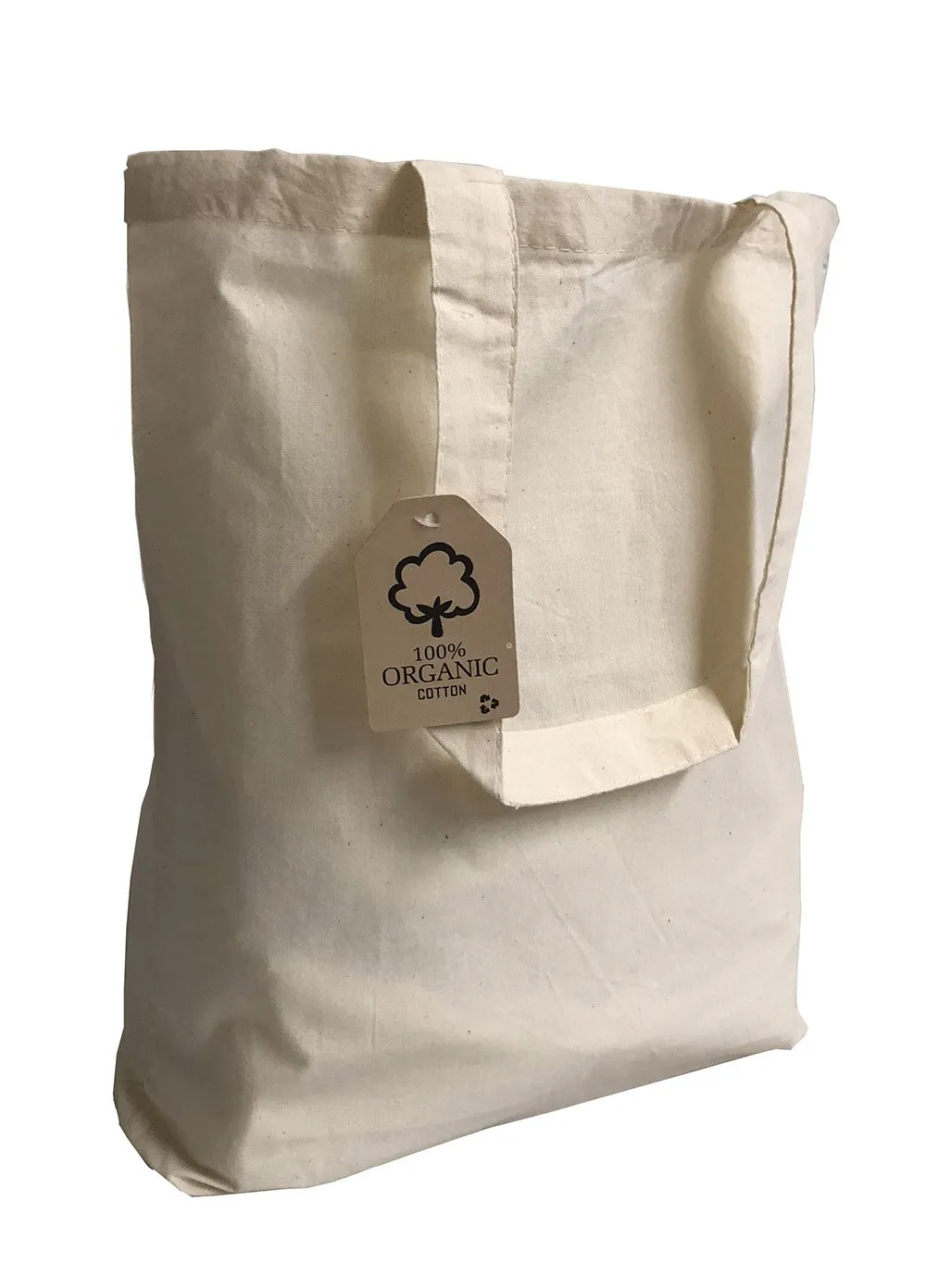 12 ct Organic Cotton Canvas Tote Bags with Gusset - By Dozen