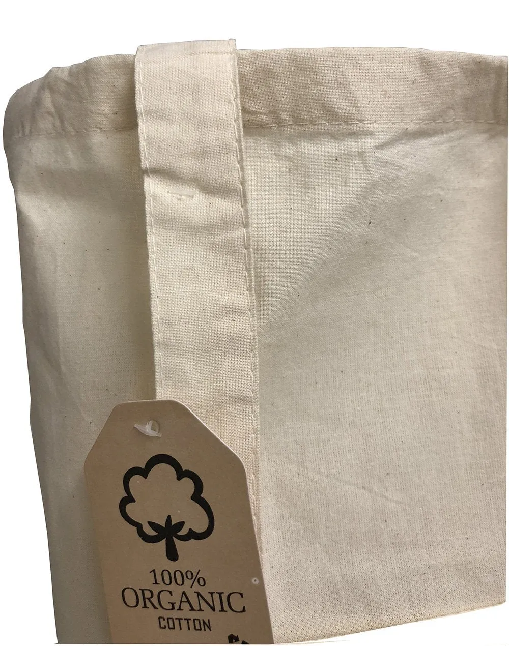 12 ct Organic Cotton Canvas Tote Bags with Gusset - By Dozen