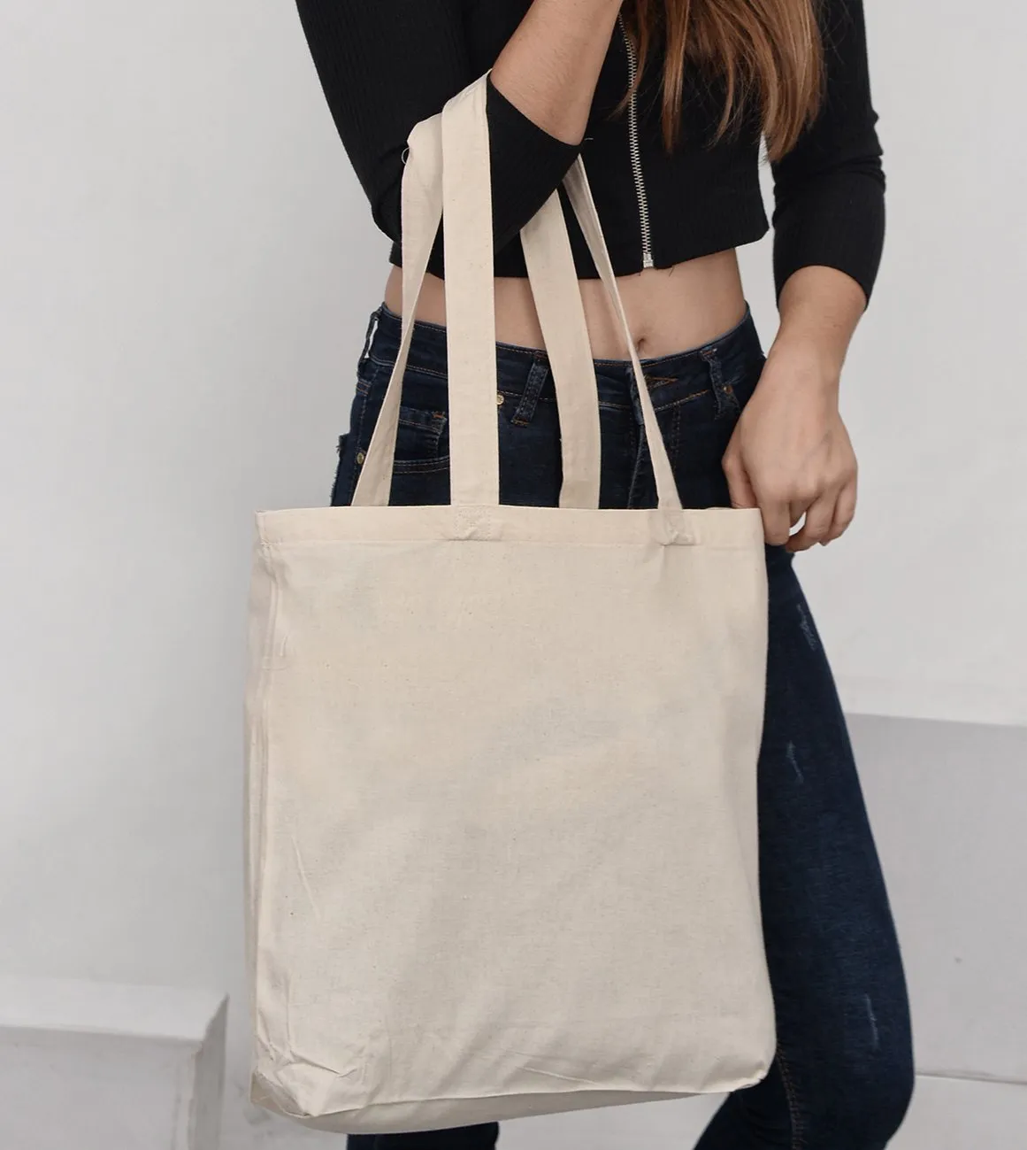 12 ct Organic Cotton Canvas Tote Bags with Gusset - By Dozen