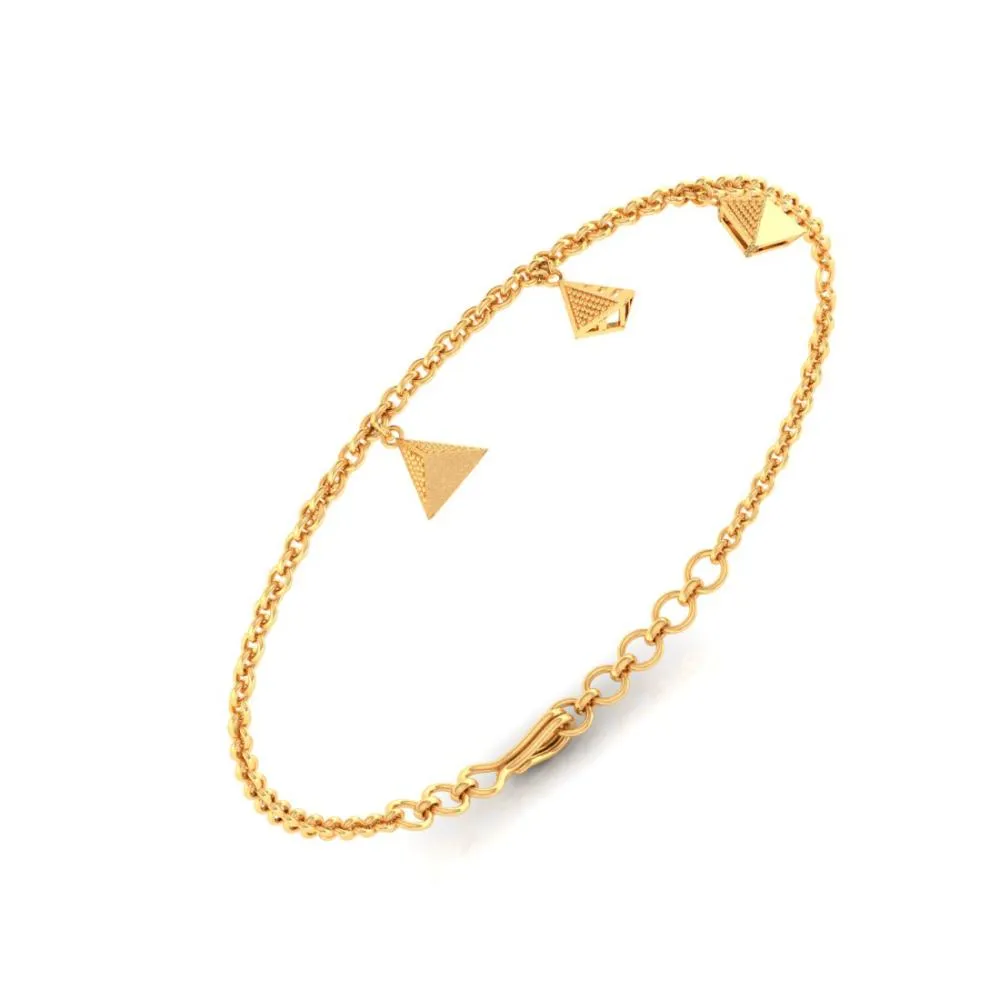 22k Pretty Gold Bracelet With Unique Conical Designs