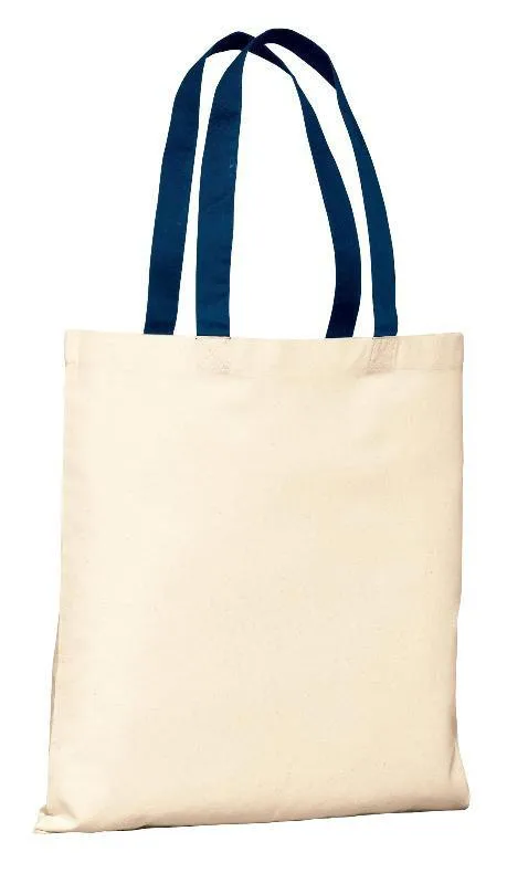 240 ct 100% Cotton Value Tote Bag with Contrast Handles - By Case