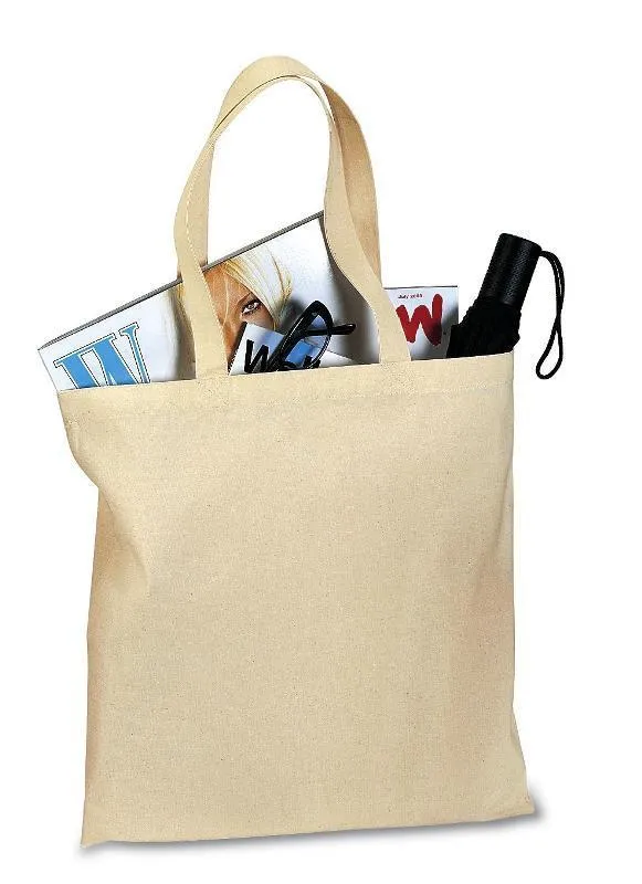 240 ct 100% Cotton Value Tote Bag with Contrast Handles - By Case