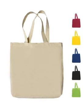 240 ct Economical 100% Cotton Tote Bags with Bottom Gusset - By Case