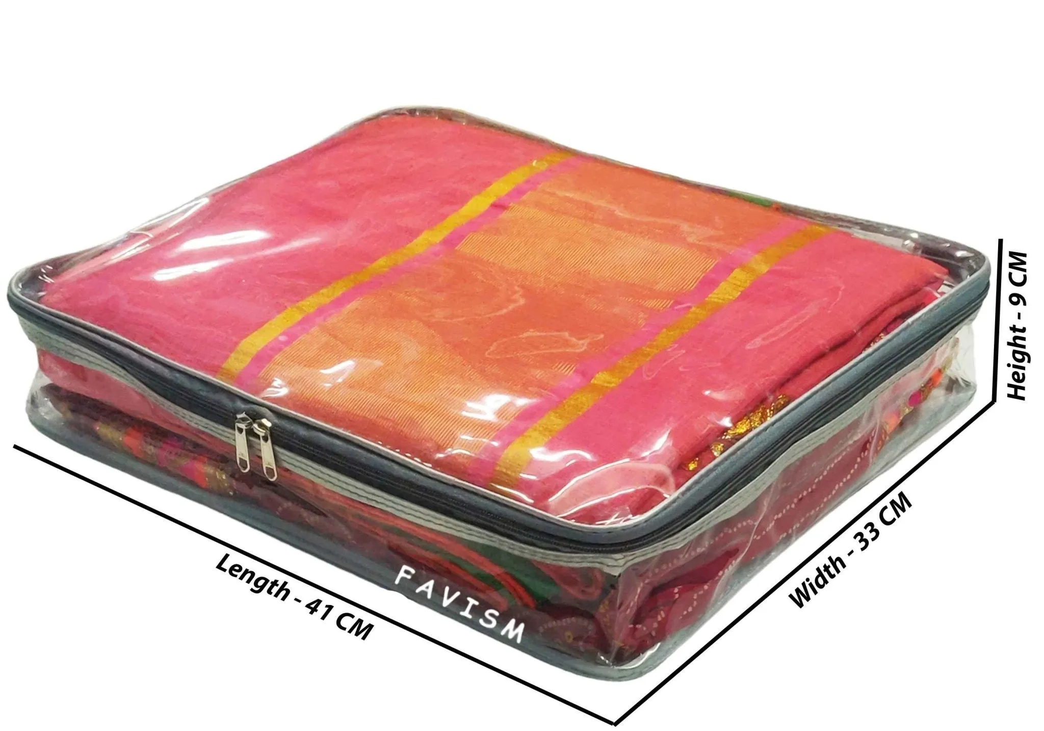 2.5" full transparent saree cover | closet organizer pack of 12 pcs.