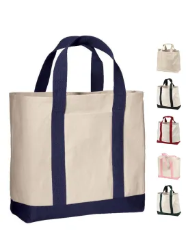 60 ct Heavy Canvas Twill Two Tone Shopping Tote Bag - By Case