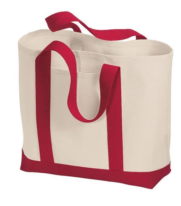 60 ct Heavy Canvas Twill Two Tone Shopping Tote Bag - By Case