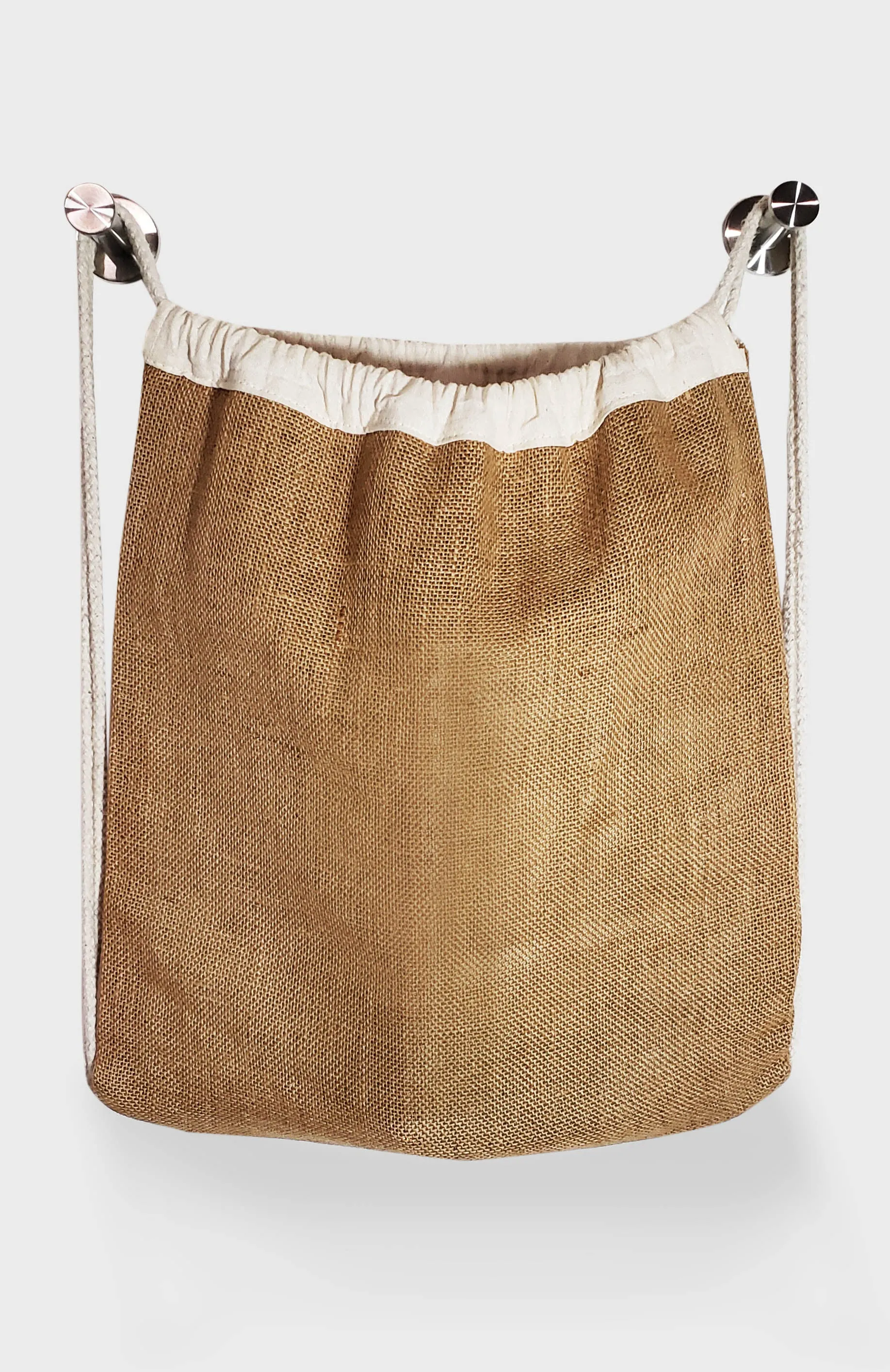 96 ct Jute Drawstring Bags / Natural Burlap Backpacks - By Case