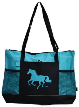 &quot;Lila&quot; Galloping Horse Tote Bags