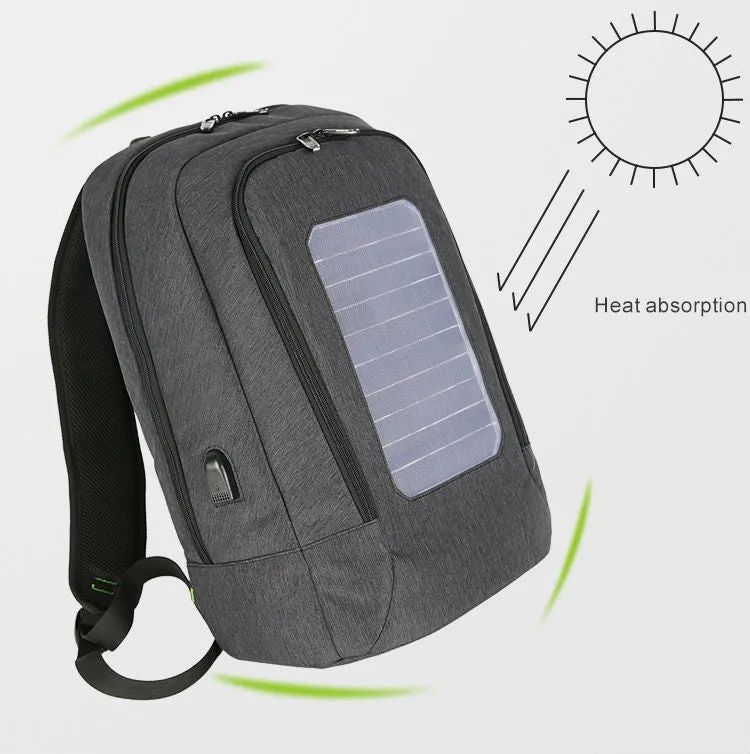 Anti-Theft Solar Powered 15" Laptop Backpack with USB Charging