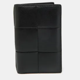 Black Leather Cassette Flap Card Case