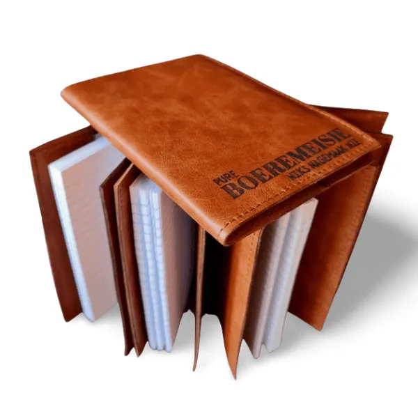 Boeremeisie A6 Leather Slip-On Cover With Notebook