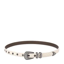 Bottega Veneta Intraciatto Embossed Buckle Leather Belt