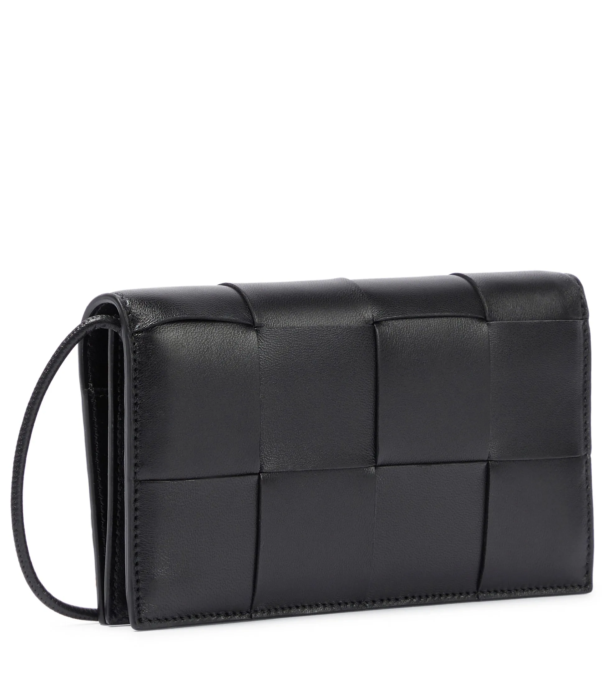 BOTTEGA VENETA INTRECCIATO LEATHER WALLET ON A STRAP