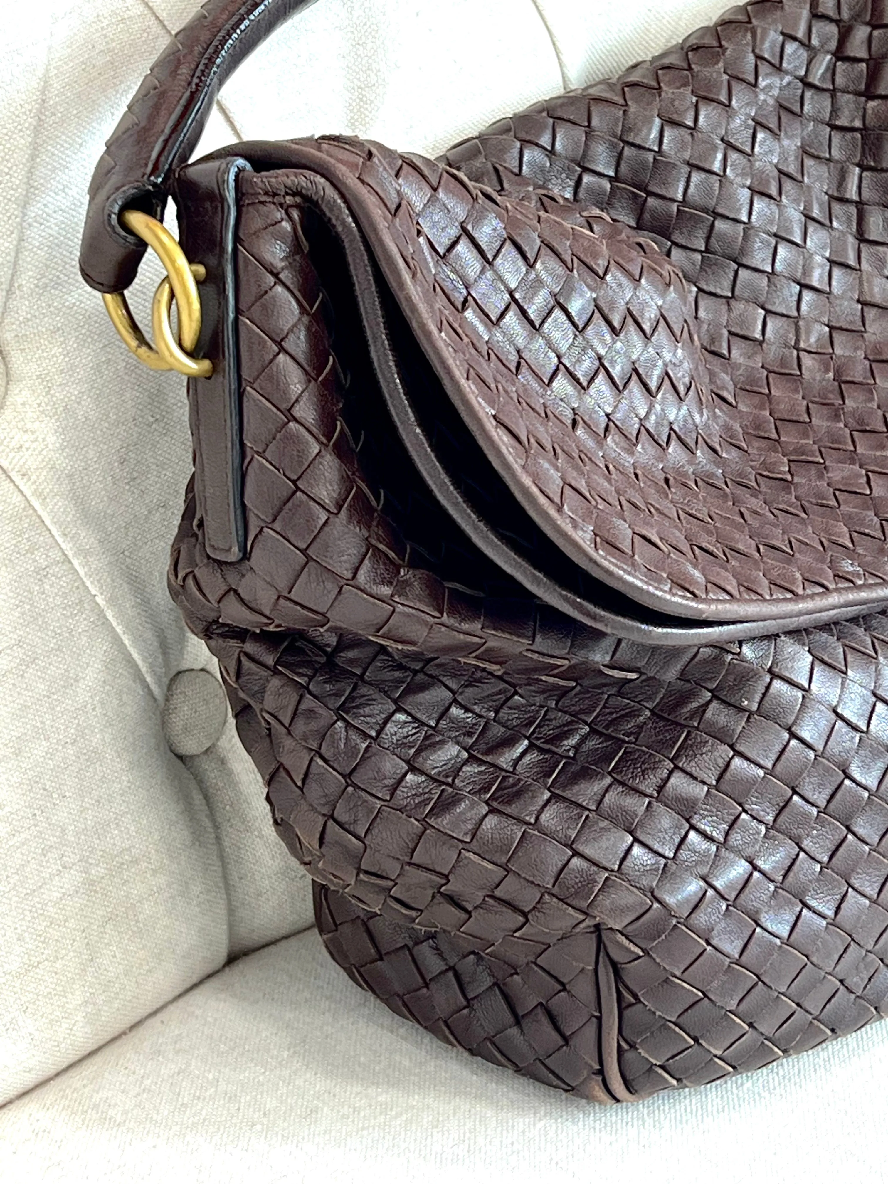 BOTTEGA VENETA INTRECCIATO NAPPA LEATHER SHOULDER BAG