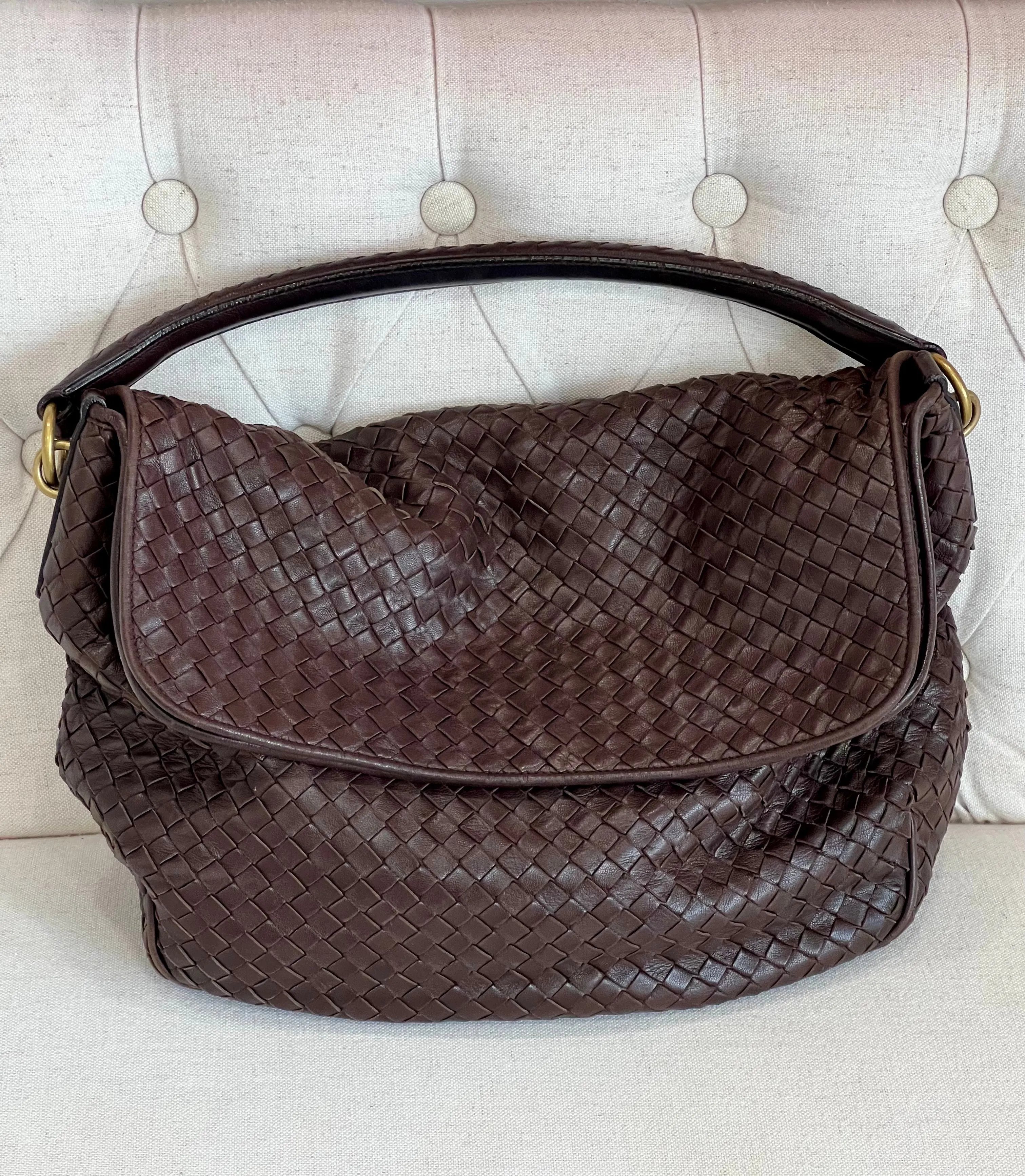 BOTTEGA VENETA INTRECCIATO NAPPA LEATHER SHOULDER BAG