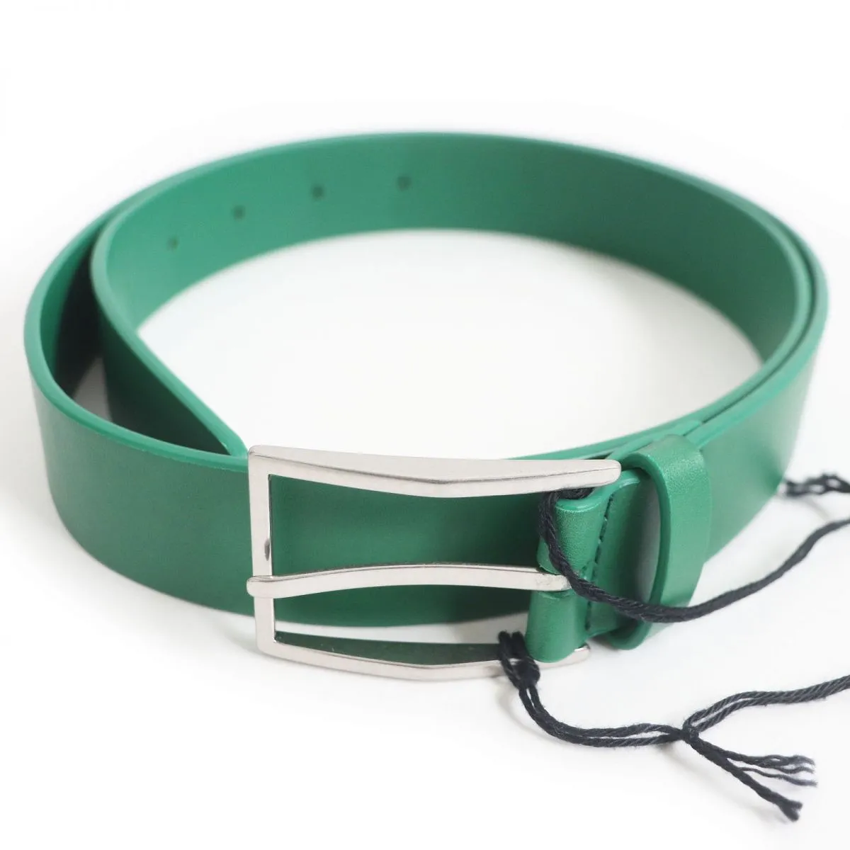 Bottega Veneta Leather Belt Silver Pin Buckle Green