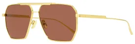 Bottega Veneta Men's Square Sunglasses BV1012S 005 Gold 60mm