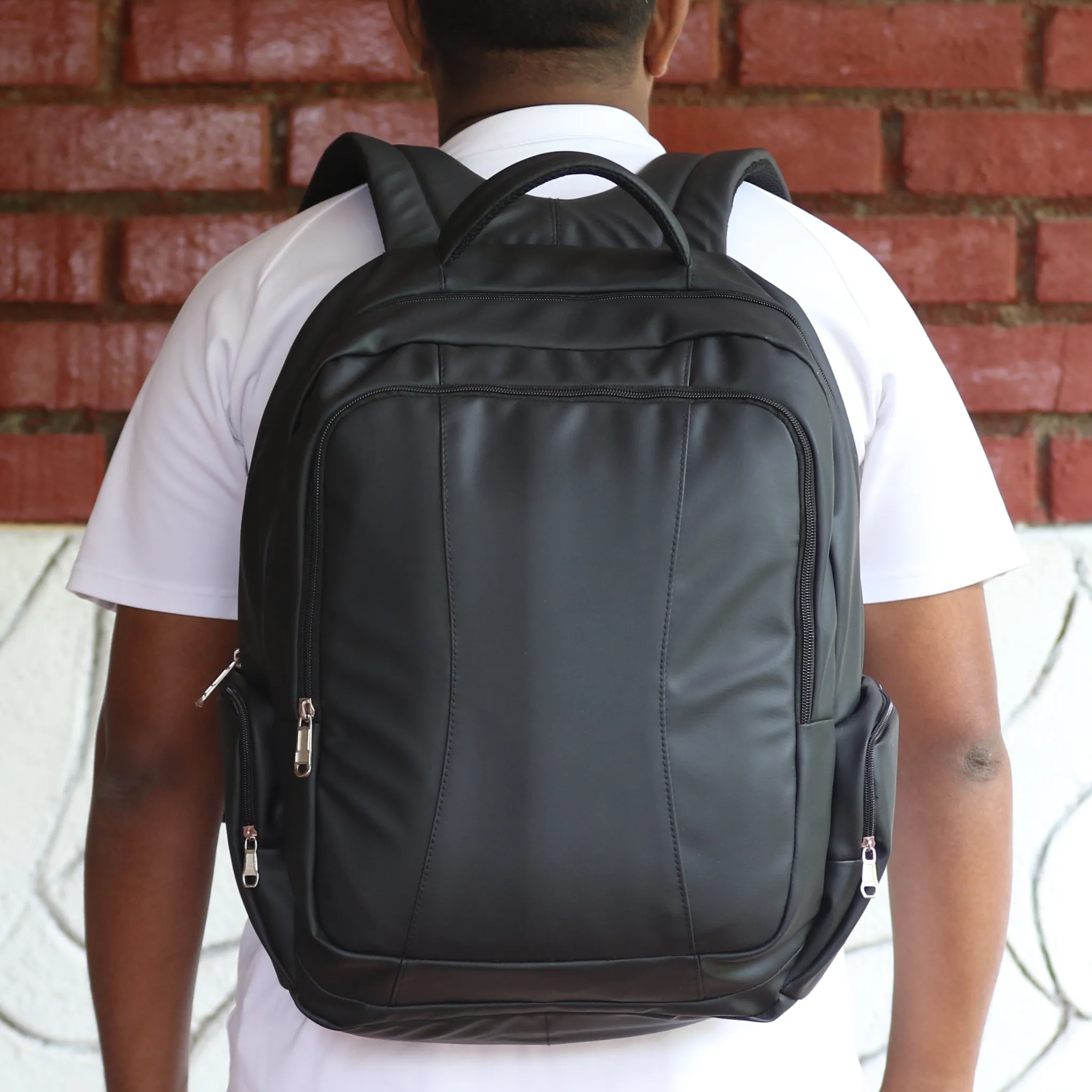 BP41 – Synthetic Leather Business Laptop Backpack