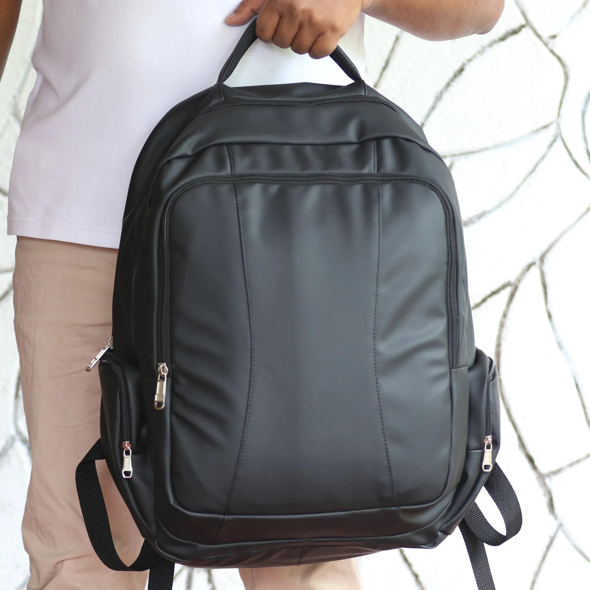 BP41 – Synthetic Leather Business Laptop Backpack