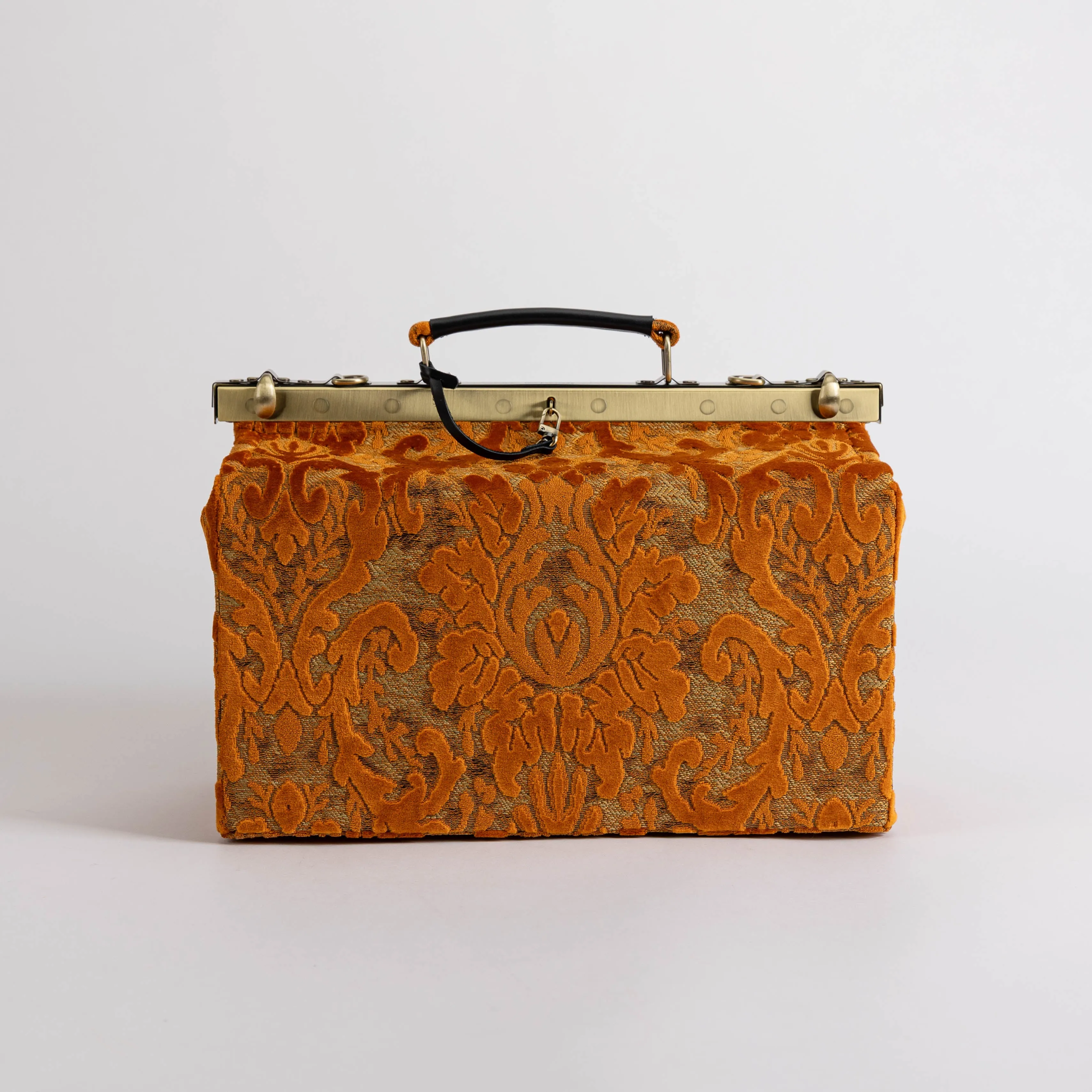 Burnout Velvet Orange Genevieve Carpet Gladstone Bag