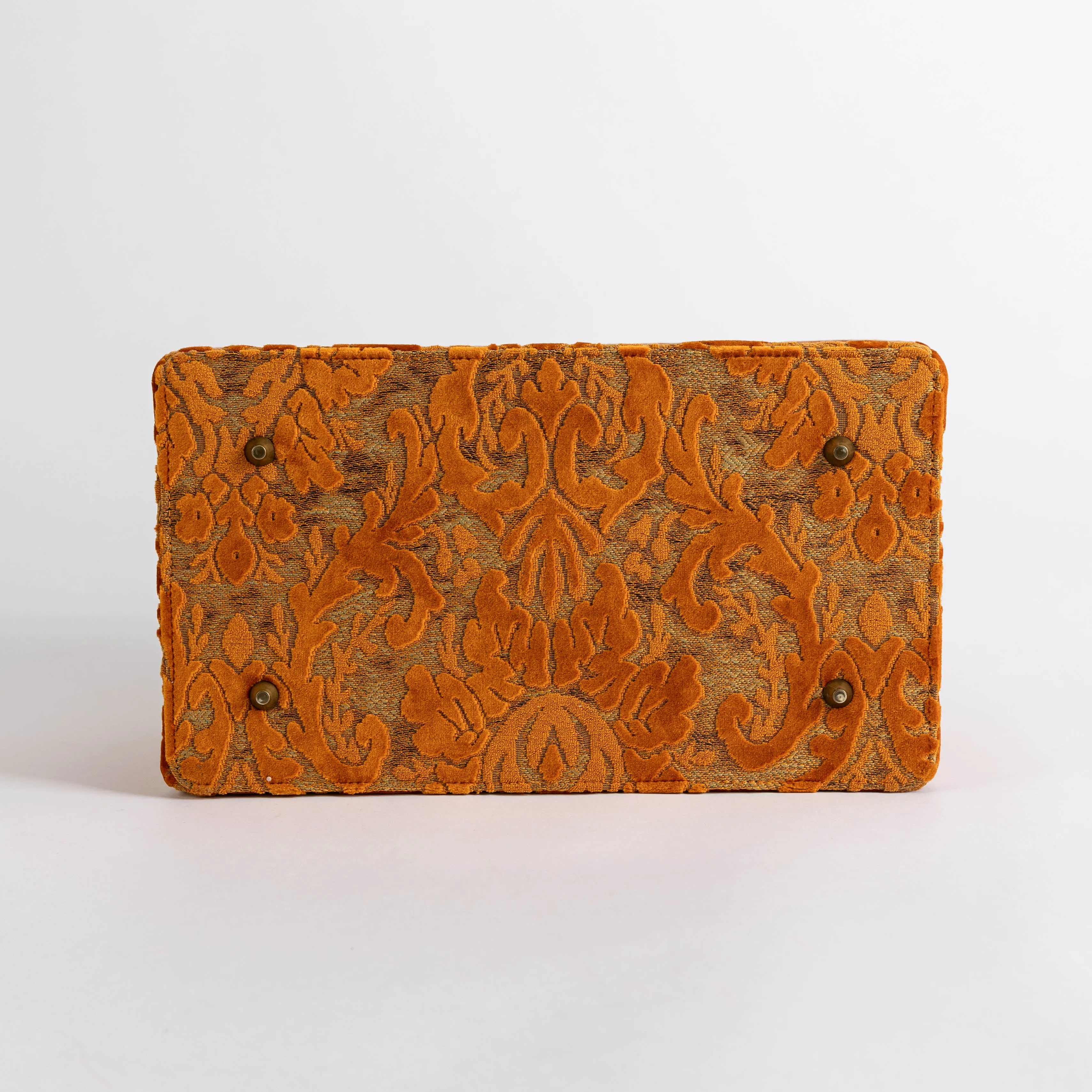 Burnout Velvet Orange Genevieve Carpet Gladstone Bag