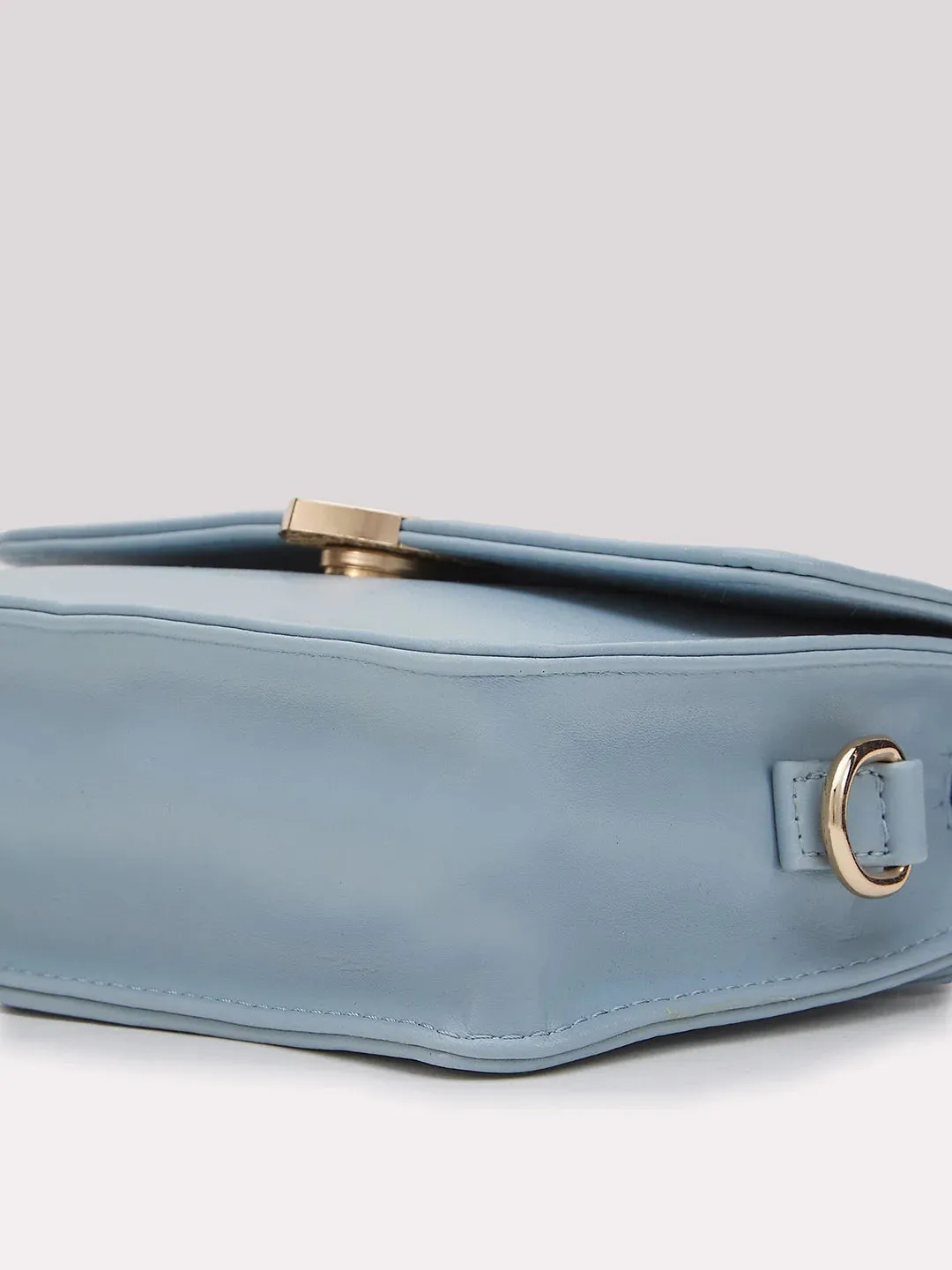 Caprese Emily In Paris Solid Medium Sling Handbag Soft Blue