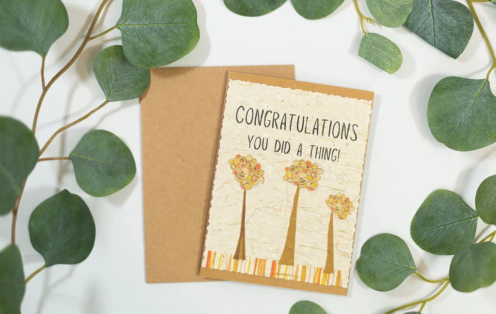 Celebrate in Style: Eco-Friendly Banana Paper Congrats Cards (Handmade, Unique Designs)