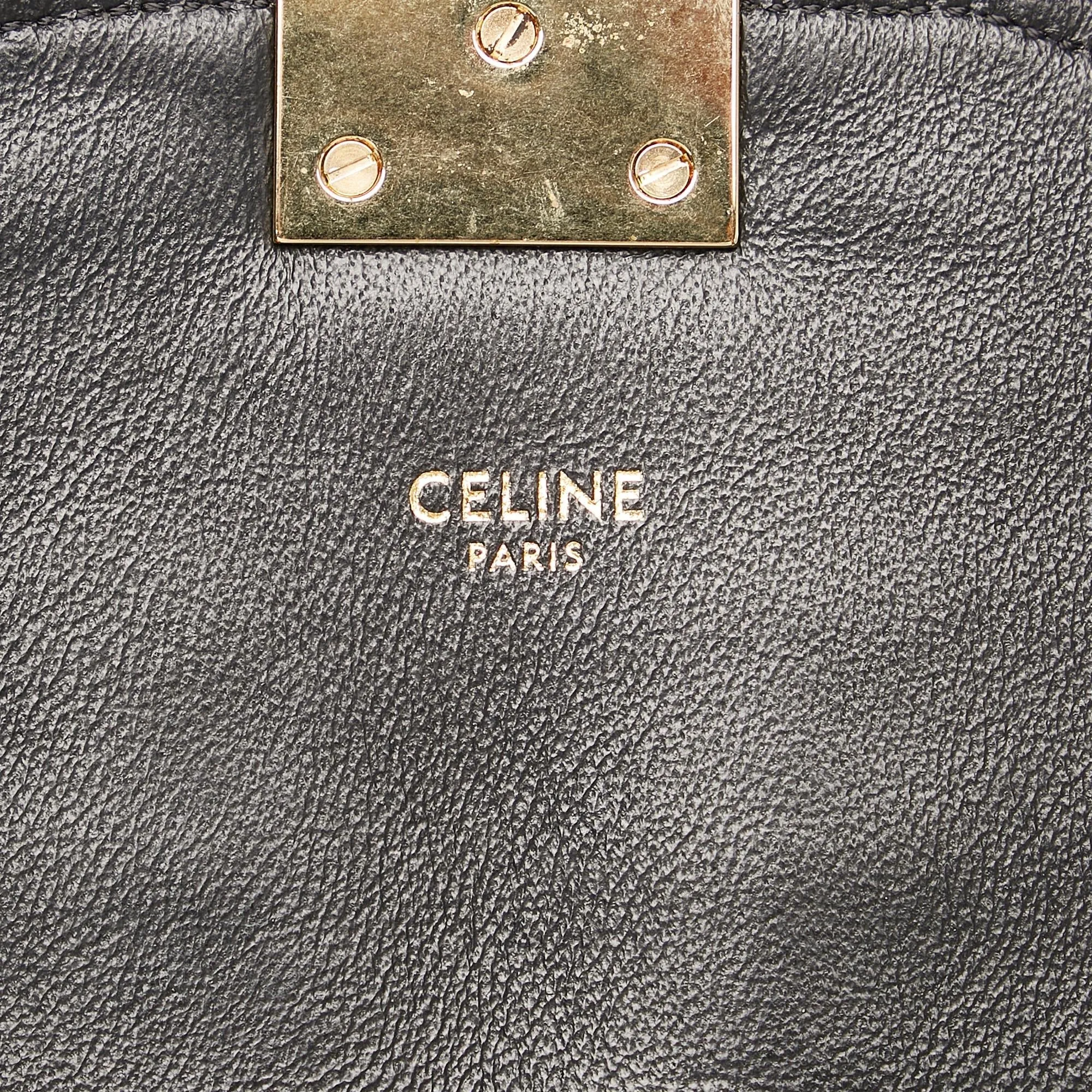 Celine Bicolor C Quilted Leather Shoulder Bag (SHG-30982)