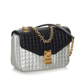 Celine Bicolor C Quilted Leather Shoulder Bag (SHG-30982)