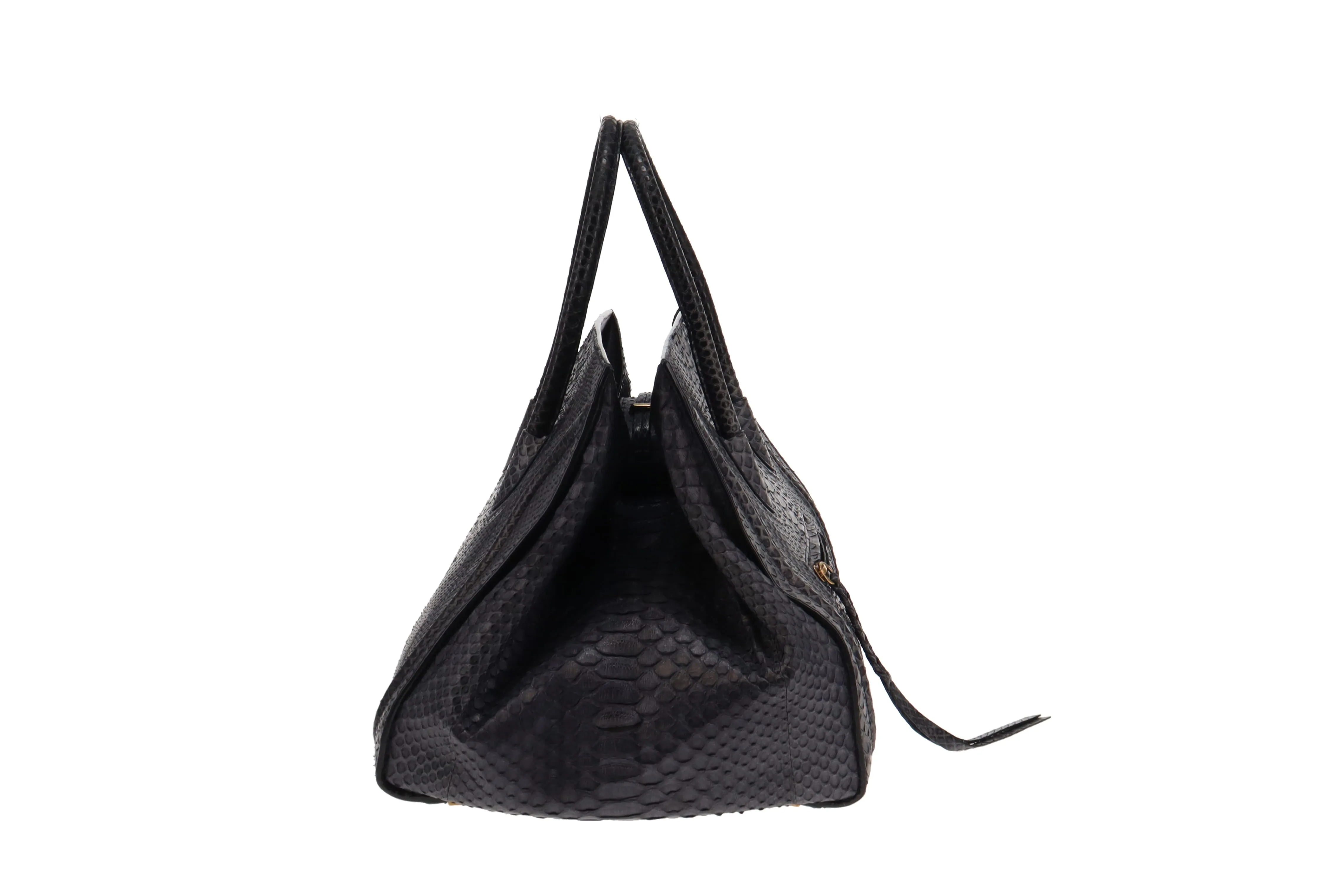 Celine Black & Grey Snakeskin Phantom Luggage Tote