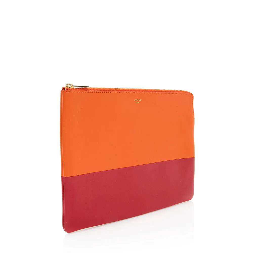 Celine Calfskin Two Tone Clutch (SHF-19764)