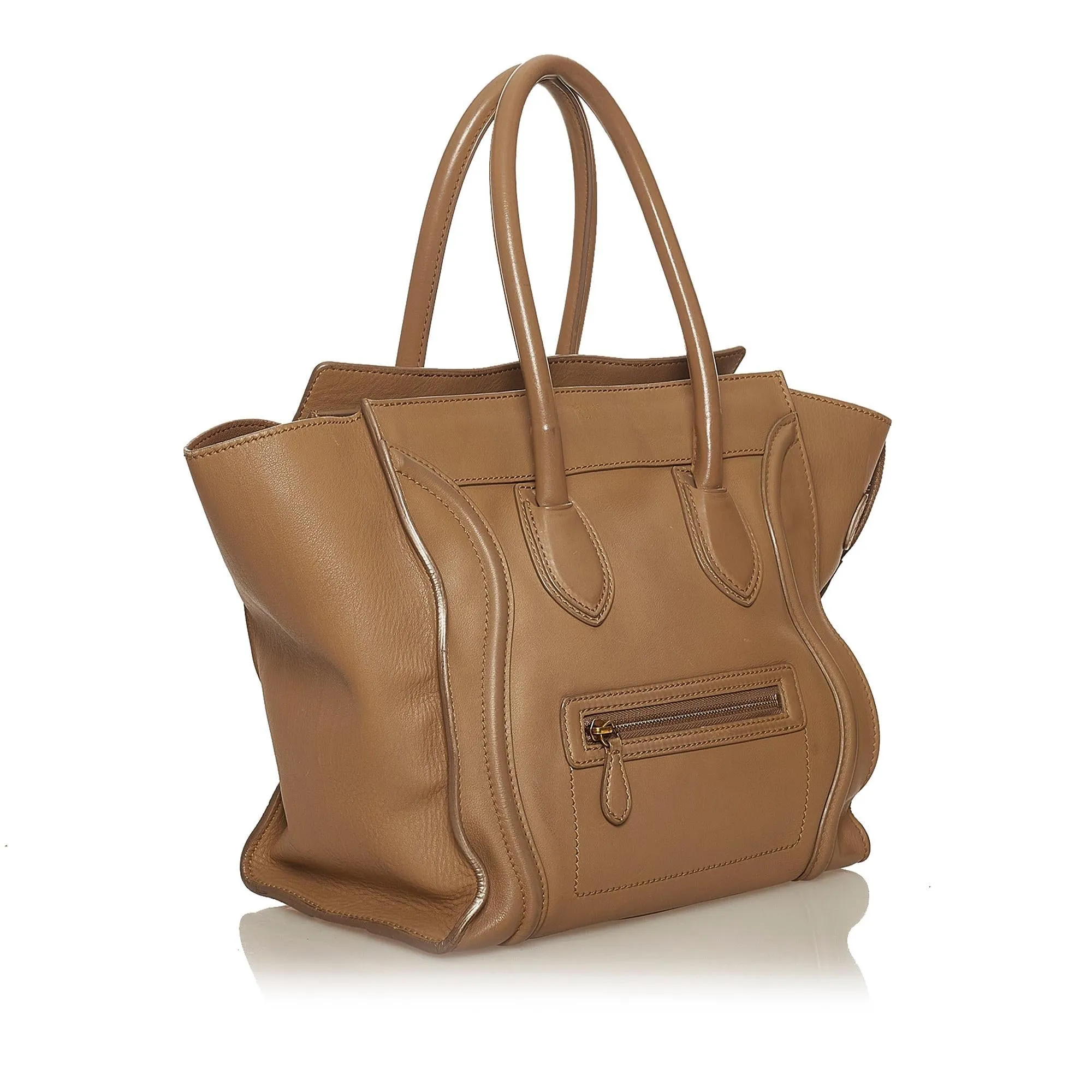 Celine Micro Luggage Tote Leather Handbag (SHG-lAIOUV)