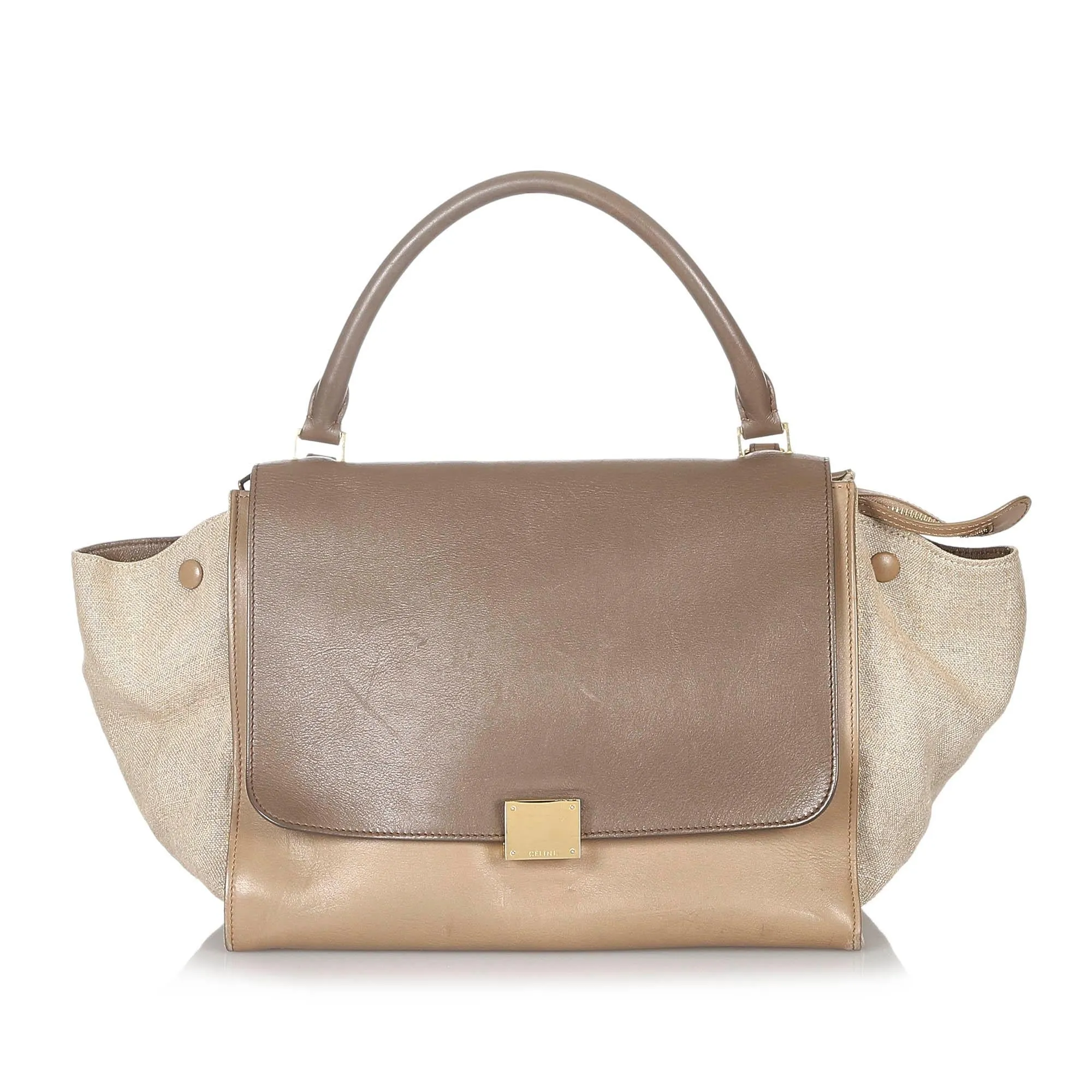 Celine Small Trapeze Leather Satchel (SHG-34032)