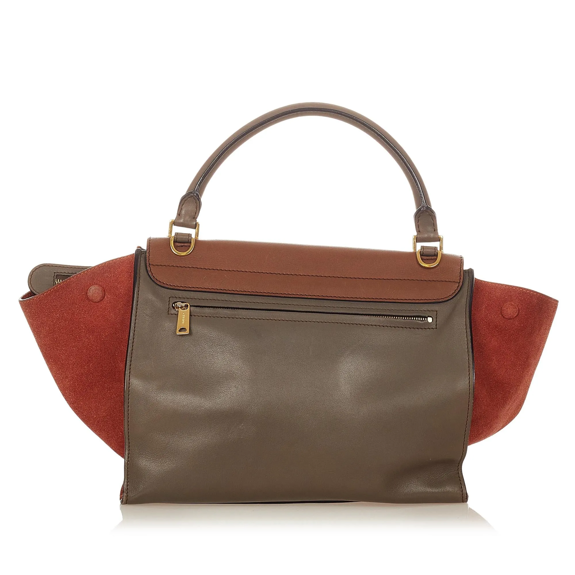 Celine Trapeze Tricolor Leather Satchel (SHG-25533)