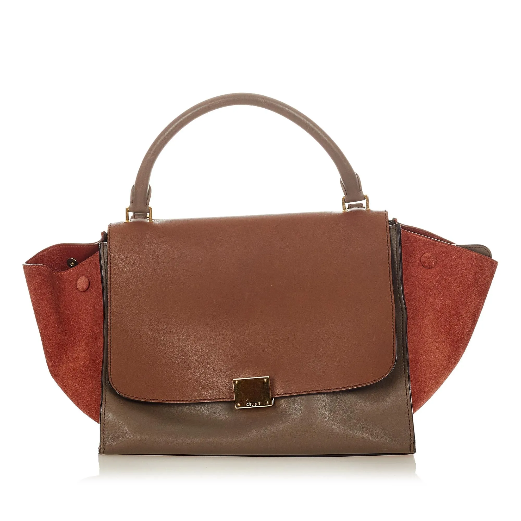 Celine Trapeze Tricolor Leather Satchel (SHG-25533)