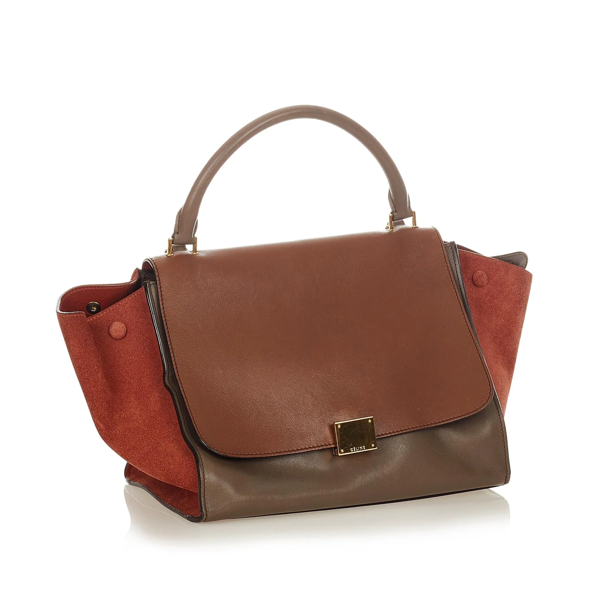 Celine Trapeze Tricolor Leather Satchel (SHG-25533)