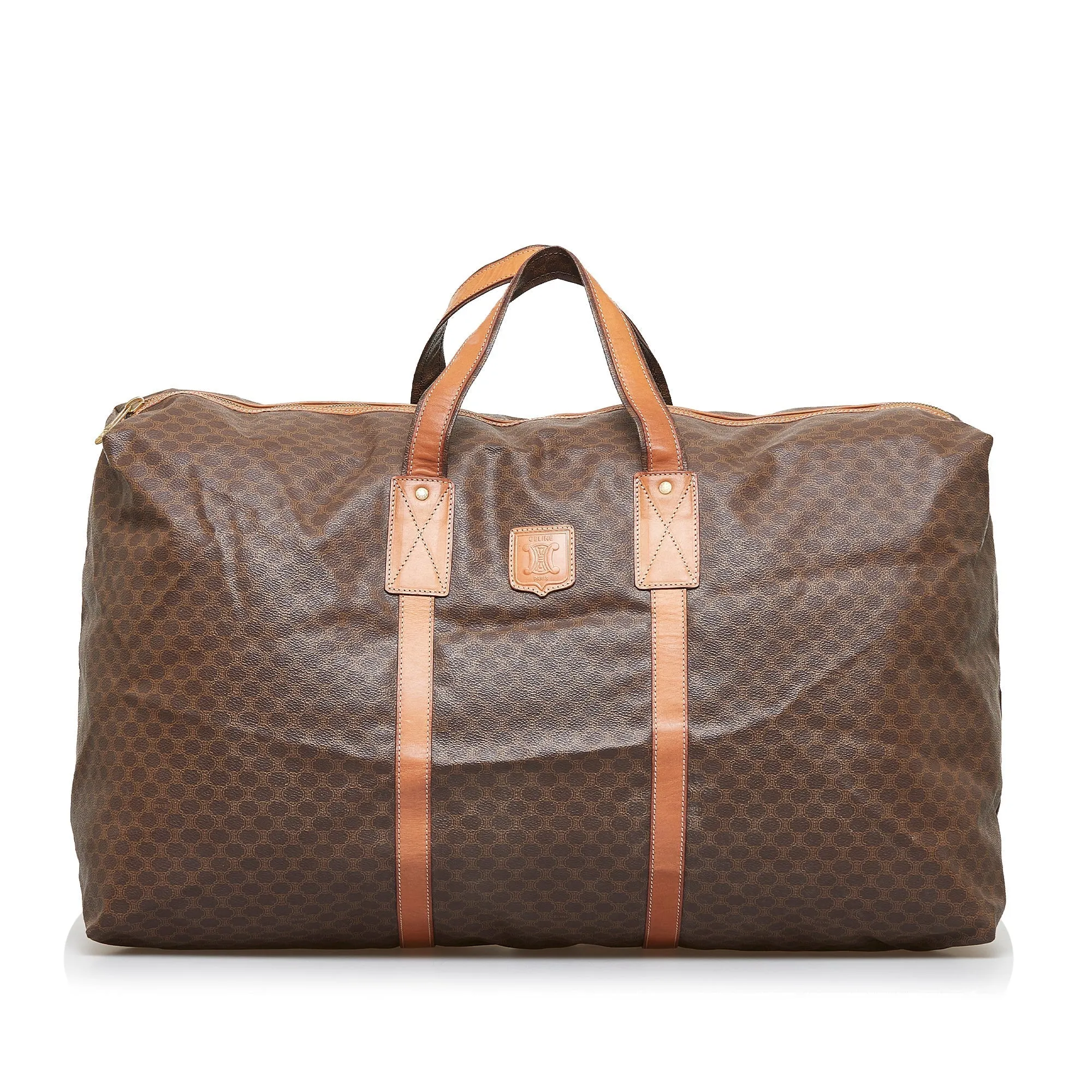 Celine Travel Bag Brown Macadam Canvas