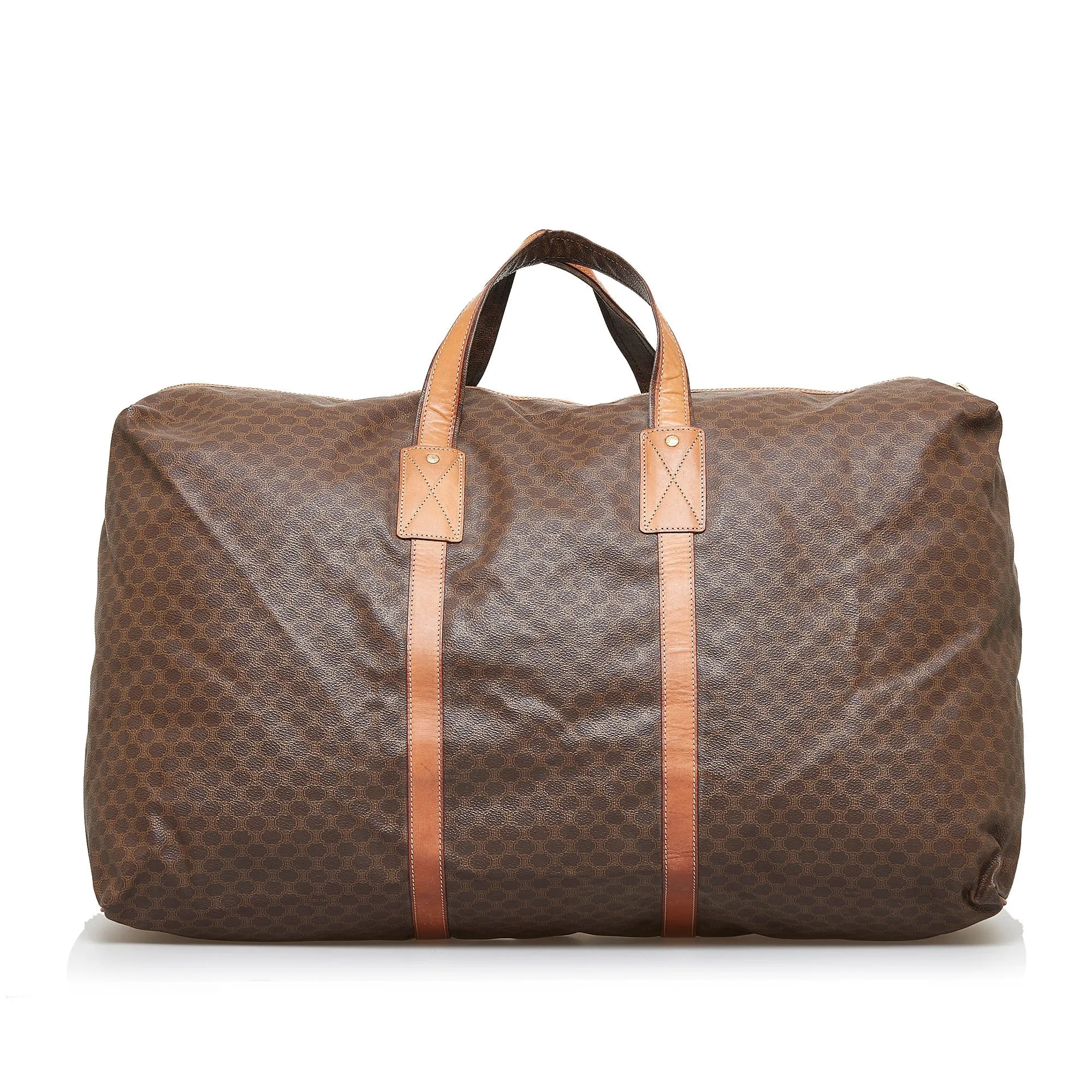 Celine Travel Bag Brown Macadam Canvas