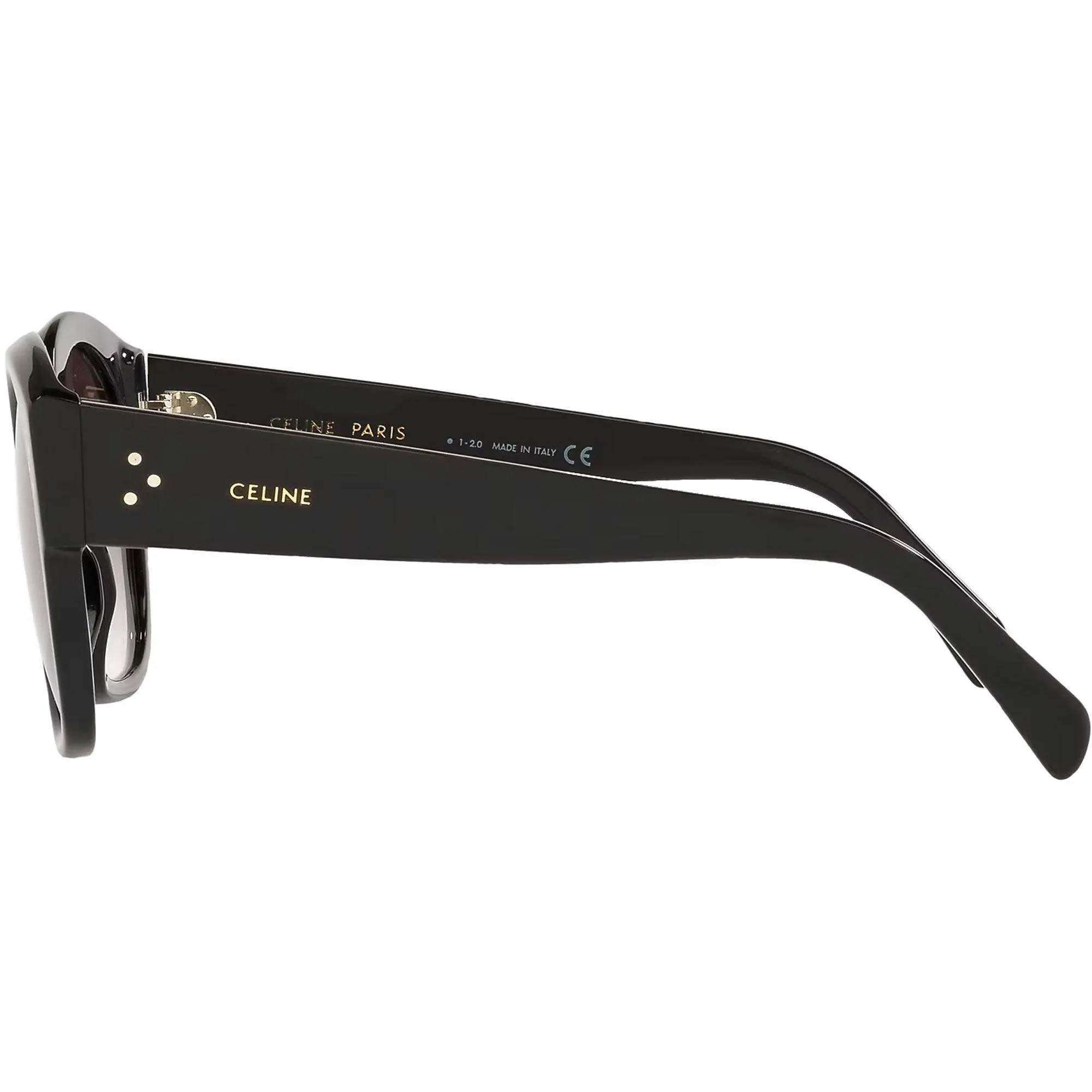 Celine Women's Sunglasses - Full Rim Shiny Black Acetate Square Frame | CL40168I 01F