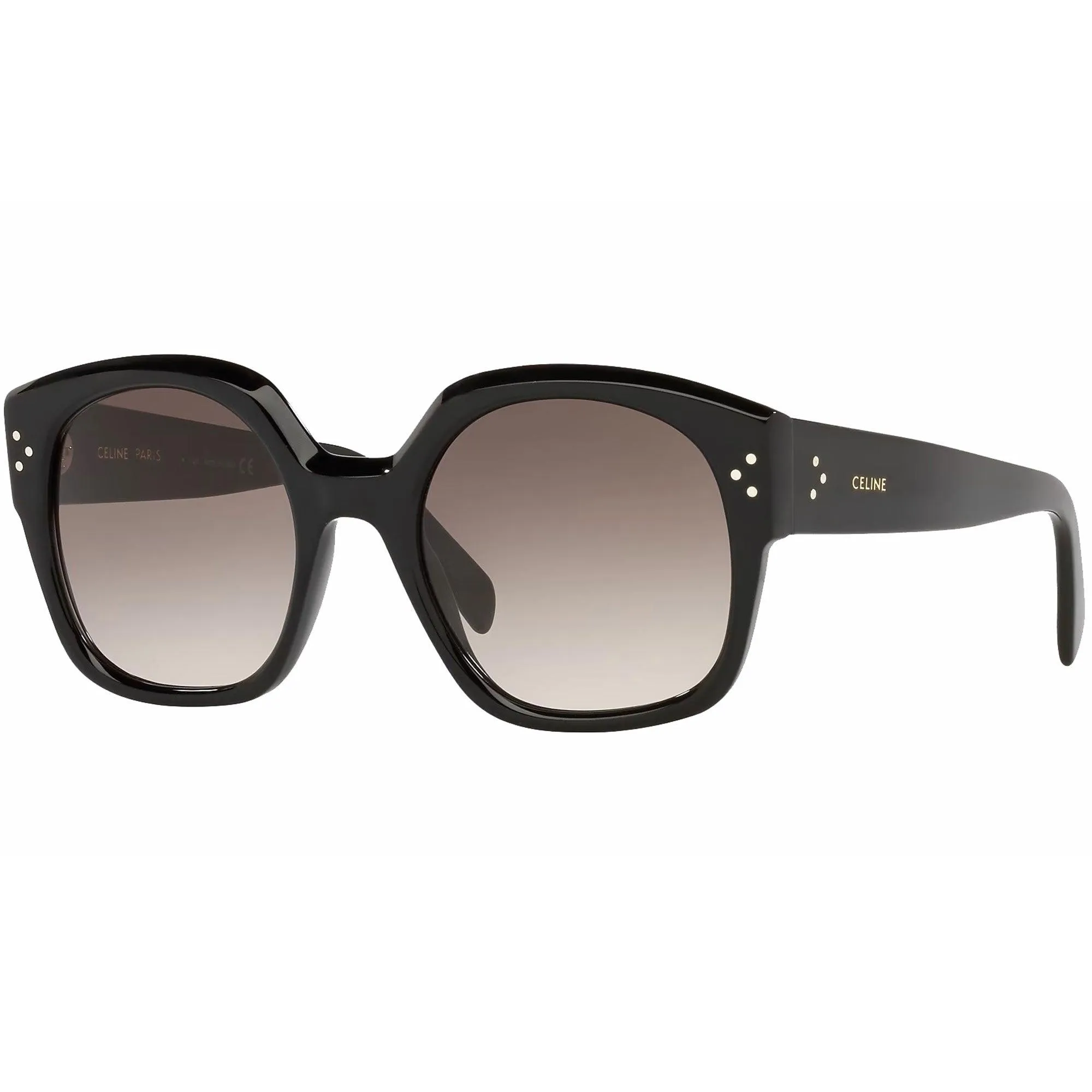 Celine Women's Sunglasses - Full Rim Shiny Black Acetate Square Frame | CL40168I 01F