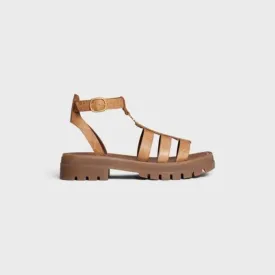 CLEA TRIOMPHE GLADIATOR SANDAL in CROCODILE STAMPED CALFSKIN