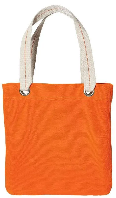 Colorful Cotton Canvas Allie Tote Bag with Interior Lining