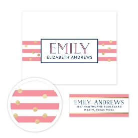 Confetti Stripes Stationery Set - Small