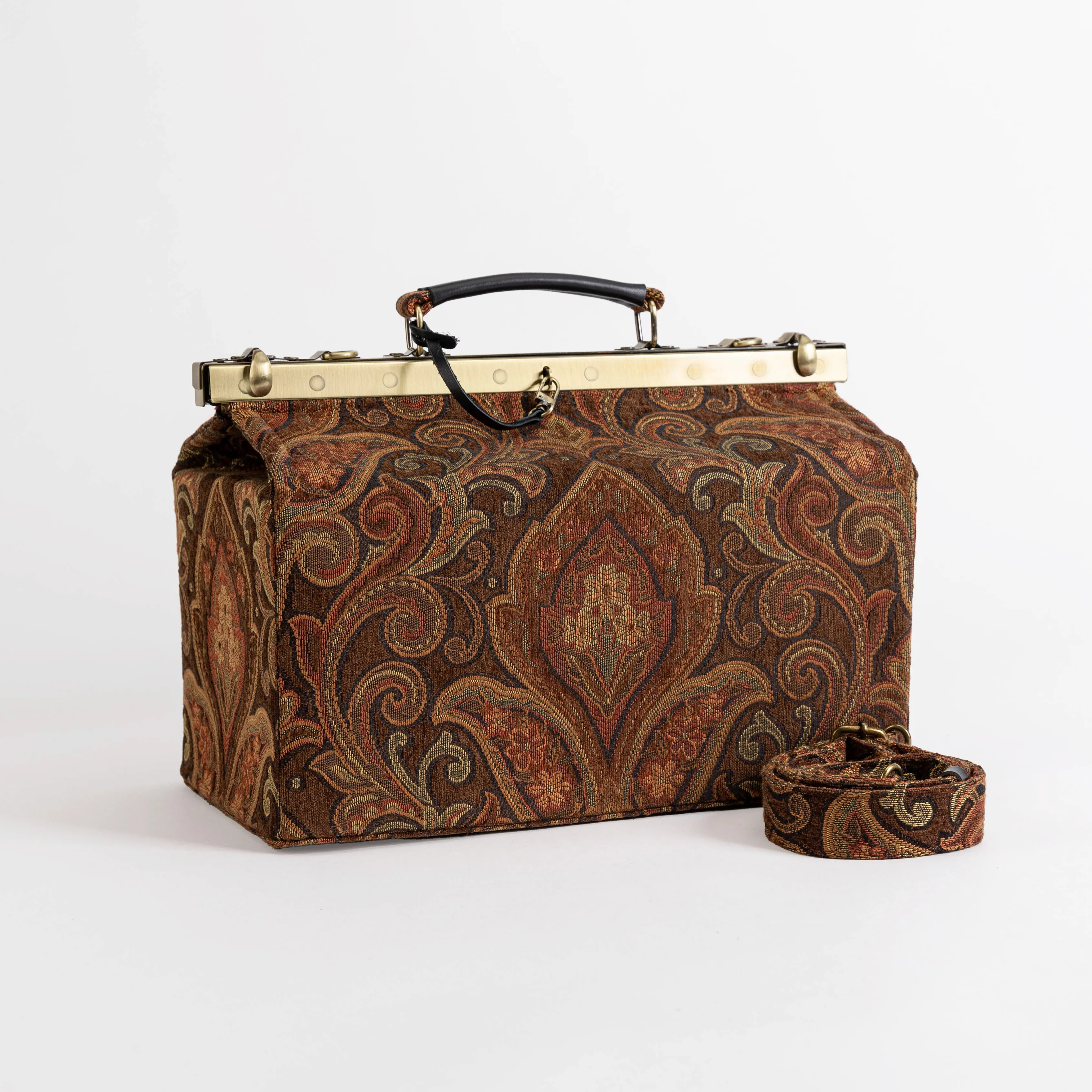 Damask D. Brown Genevieve Carpet Gladstone Bag