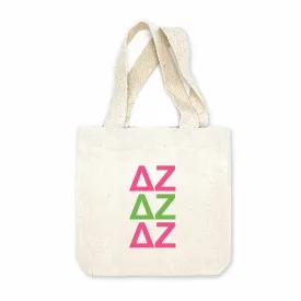 Delta Zeta Sorority Greek Letters Mini Tote Gift Bag