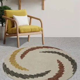 Elegant Cotton Round Rug with Unique Print Designs | 35 inches