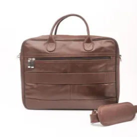 Executive Dark Brown Leather Laptop Bag