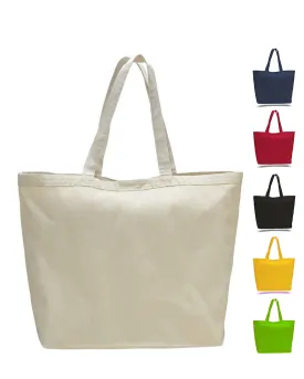 Extra-Large Heavy Canvas Tote Bags with Hook and Loop Closure