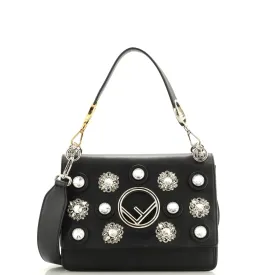 FENDI Kan I F Shoulder Bag Embellished Leather Medium